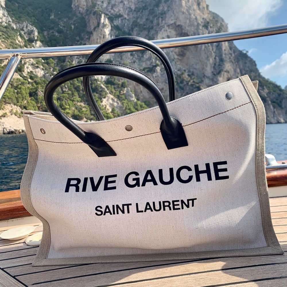 Saint Laurent Rive Gauche Canvas Tote